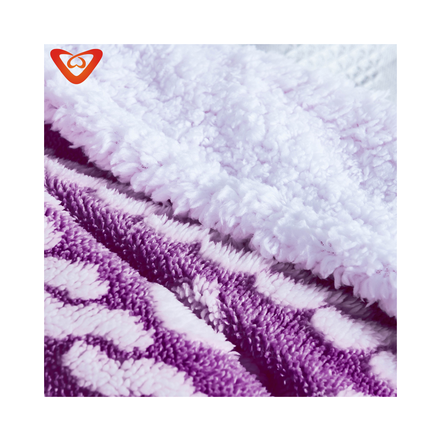 Factory Direct Supply 100% Polyester Double Solid Cationic Jacquard Sherpa Fleece Throw Blanket For Office factory