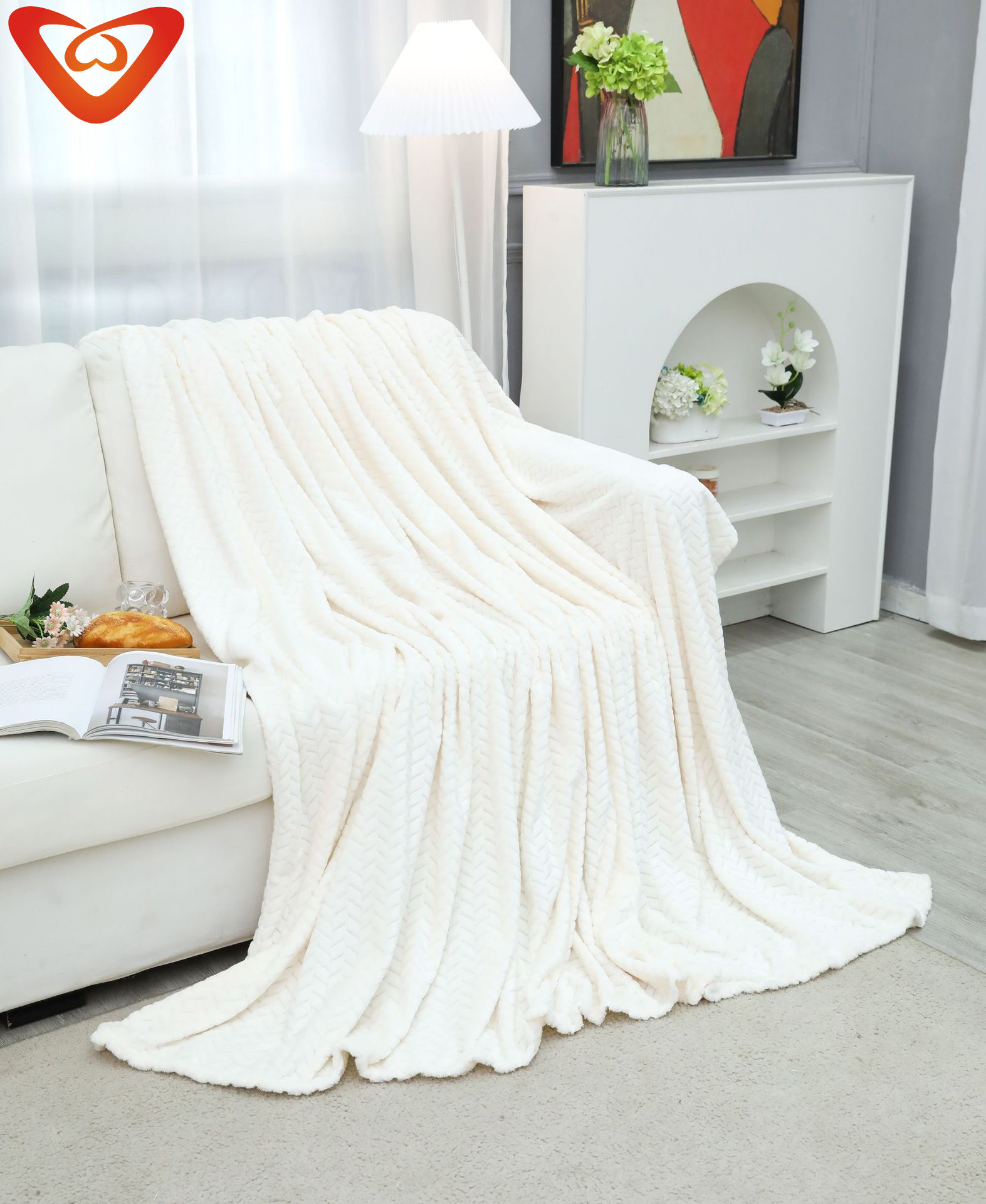 Recommend Knitted 100% Polyester Smooth Flannel Jacquard Blanket Not Easy To Pilling factory