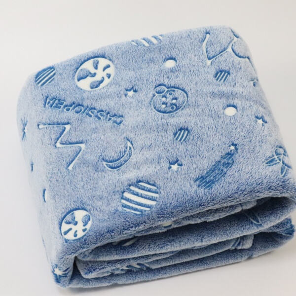 Stay warm and comfortable with a blue fleece blanke