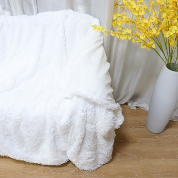 Stay warm and stylish with a plush throw blanke