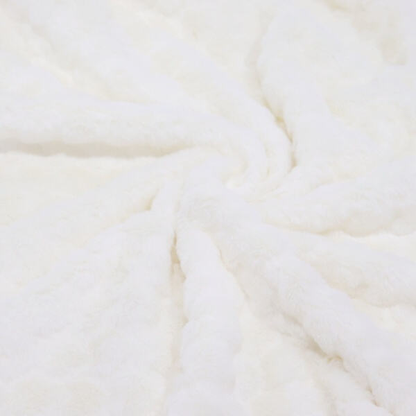 Relax in style with our chic white sherpa blanke