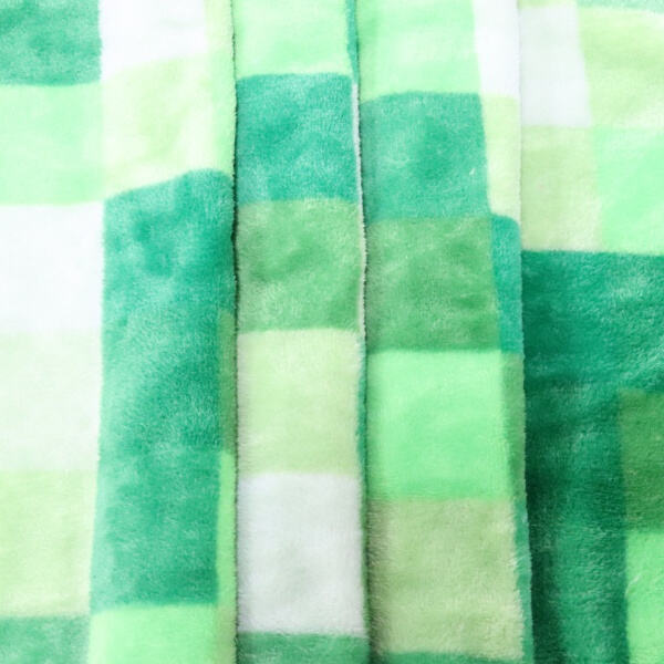 Calmness through a green plush throw blanket