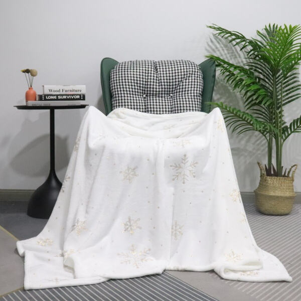 Get ready for winter nights with a cozy white fluffy blanke