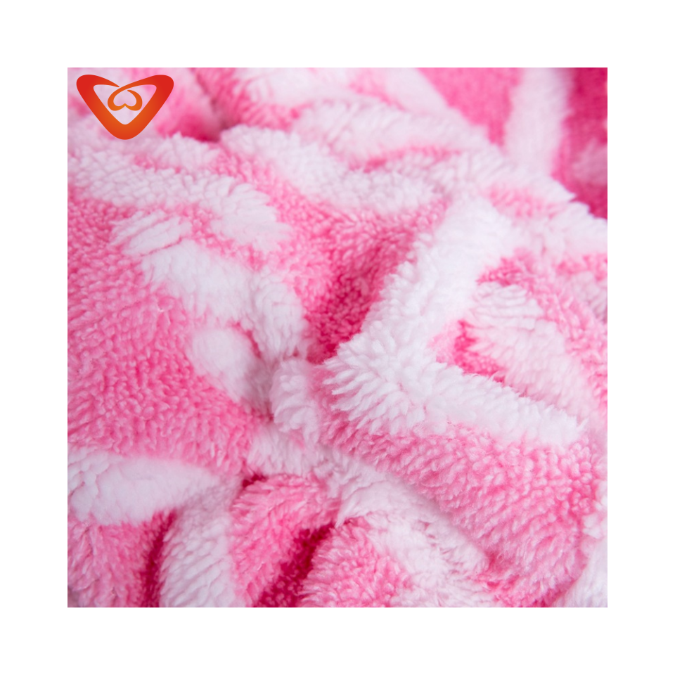 Factory Direct Supply 100% Polyester Double Solid Cationic Jacquard Sherpa Fleece Throw Blanket For Office supplier