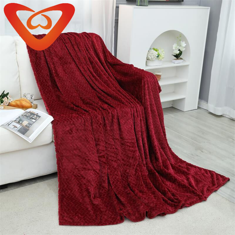 Recommend Knitted 100% Polyester Smooth Flannel Jacquard Blanket Not Easy To Pilling factory