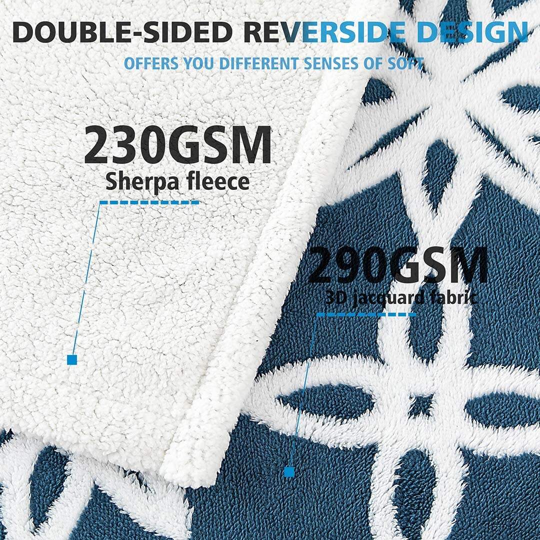 Factory Direct Supply 3D Jacquard Sherpa Soft Blanket plush Fleece Throw Blanket Sherpa Bed Blanket Universal For All Season details