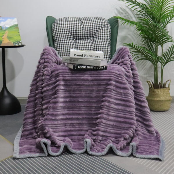 A Relaxing Sanctuary With A Purple Fleece Throw