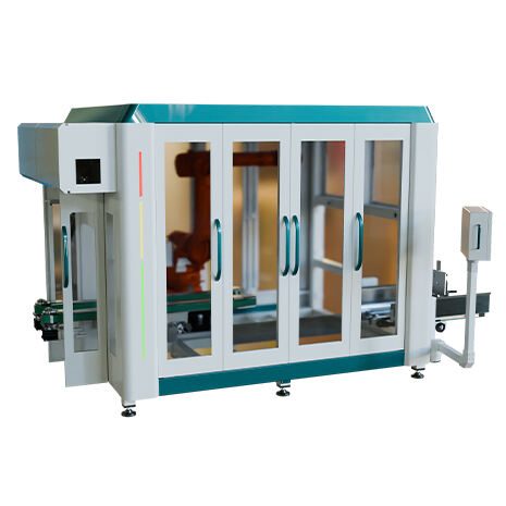 Automatic carton case box erecting robot packer and tape sealing machine