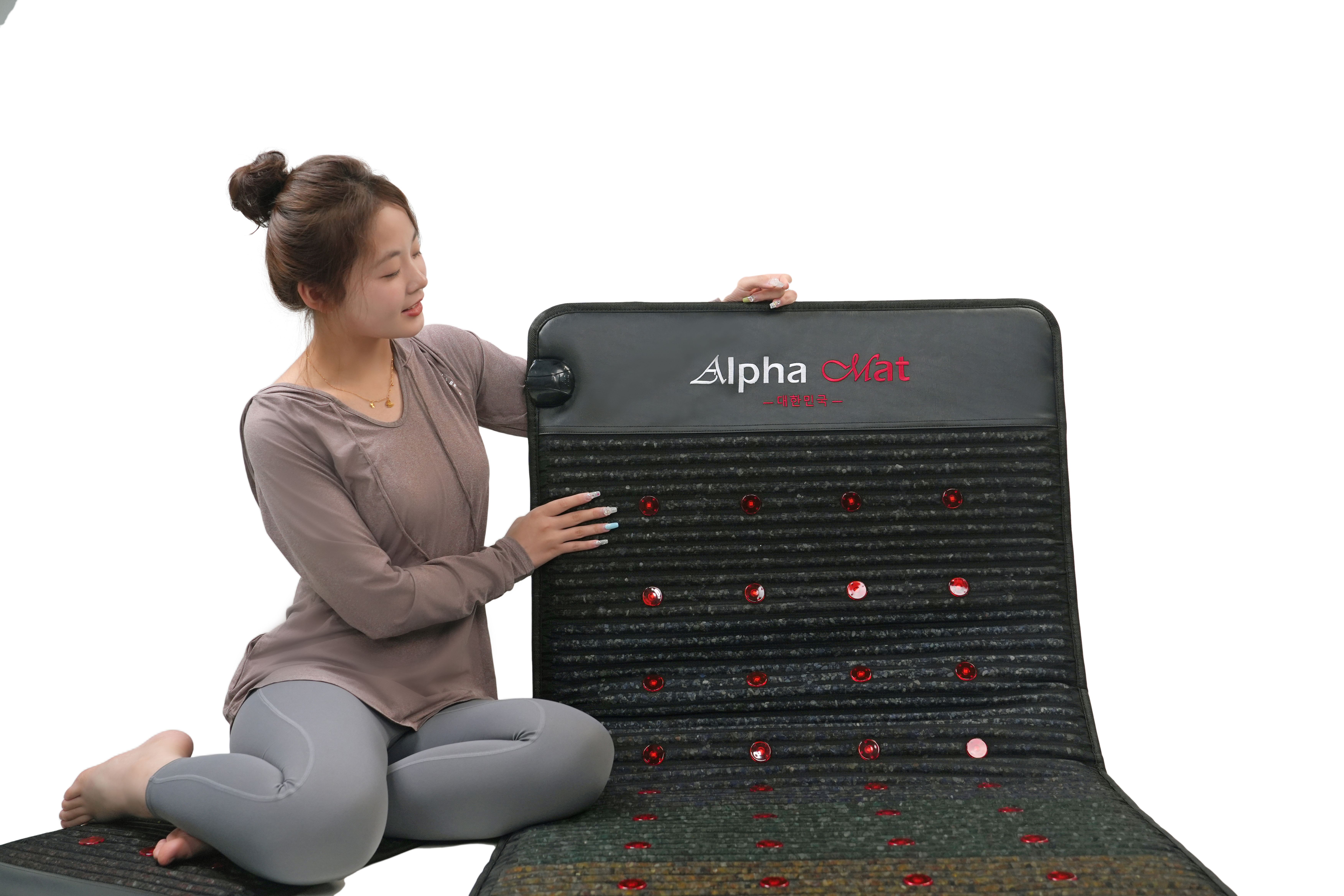 AlphaMat A900 PEMF Photon Biomat Therapy Matrace Far Infrared Pad Bio Heat 19''x34'' Ametyst Crystal Healing Mat factory