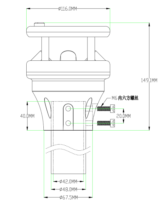 XF200AS OEM Factory Mini Ultrasonic Wind Speed and Direction Sensor for Automatic Weather Station details