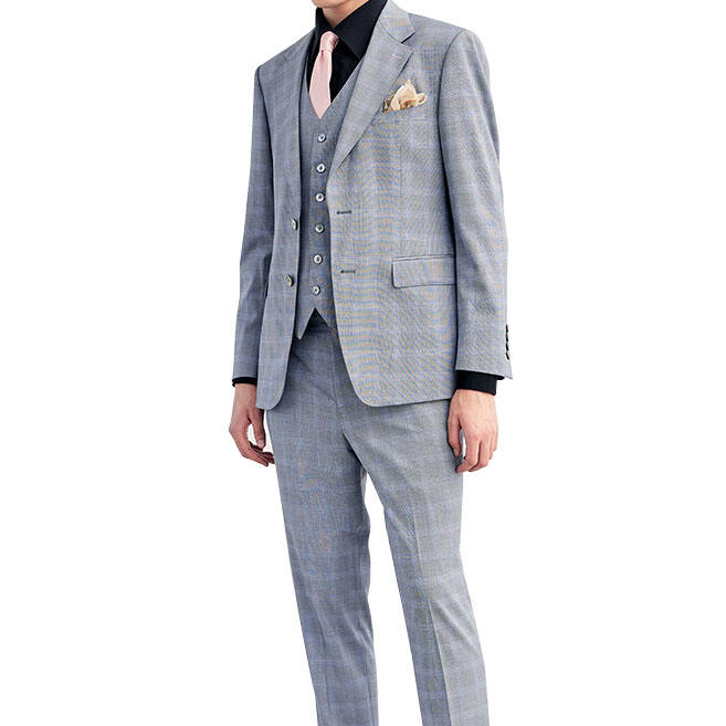 2024 Hot style single-breasted 3 pieces plaid men suit business custom men's suit supplier