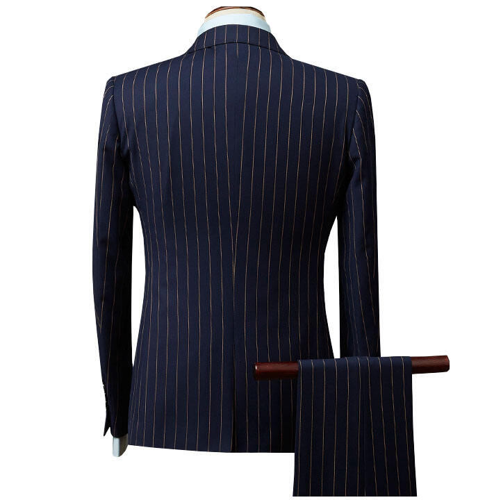 2024 Hot style Business Striped Men suit Slim Fit weddings jacket para sa custom mens suit nga paghimo