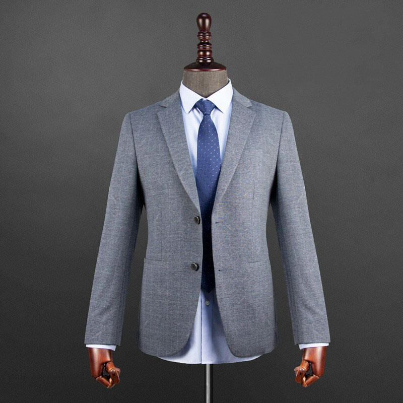 2024 Bag-ong fashion high-end men's comfortable breathable suit grey anti-pilling classic suit details