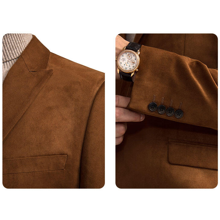 2024 Bagong istilong maliliwanag na kulay suede casual men suit at blazer business slim fit custom mens suit supplier