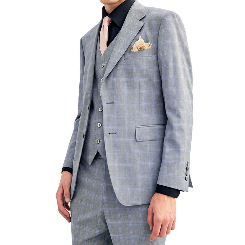 2024 Hot style single-breasted 3 pieces plaid men suit business custom men's suit supplier