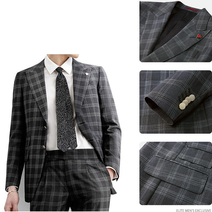 2024 Hot style business plaid Men Suit & blazer Slim Fit jacket Wedding custom mens suit supplier