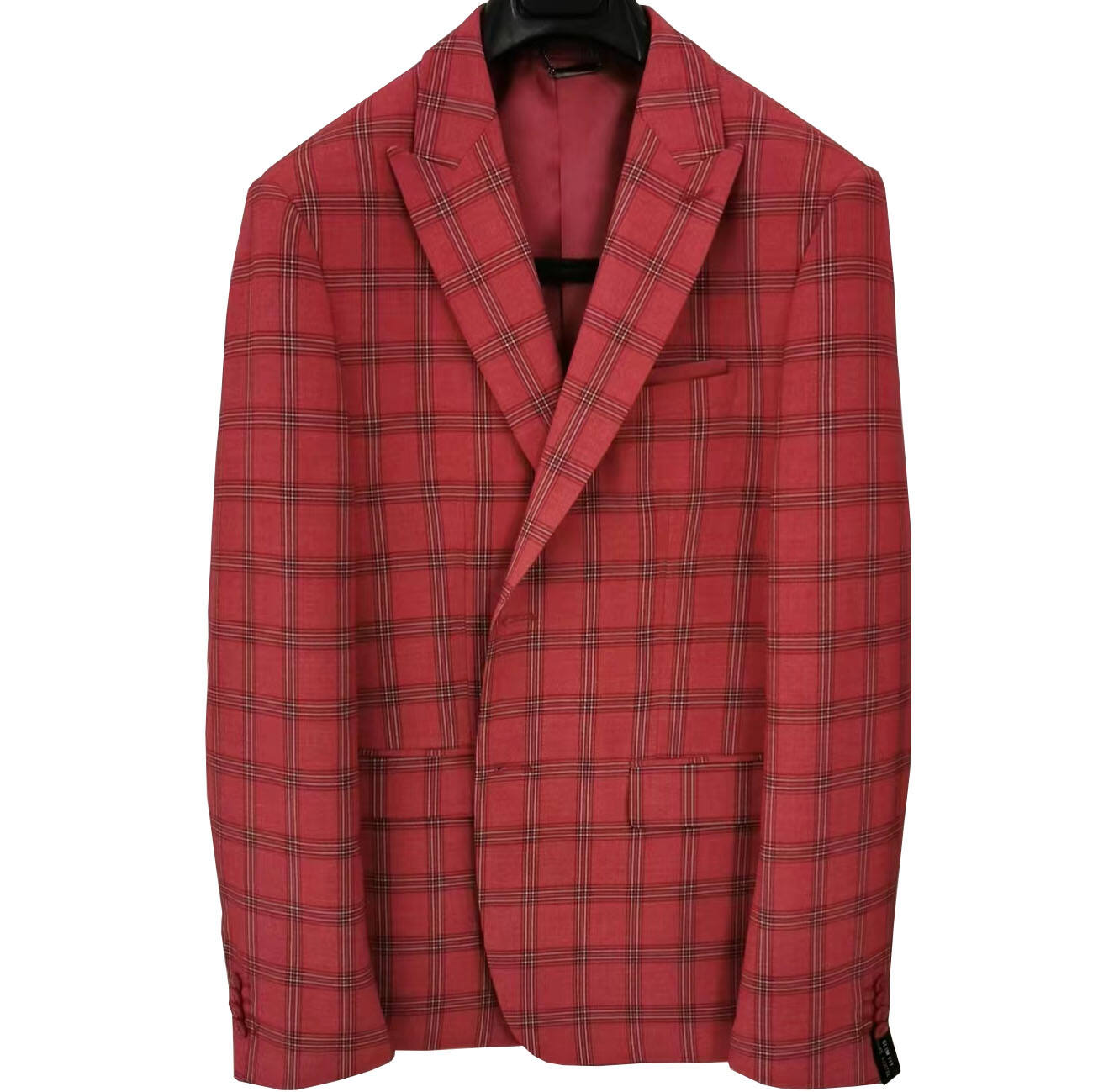 2024 Plaid jacket business blazer fashion casual men suit Slim fit custom mens suit supplier