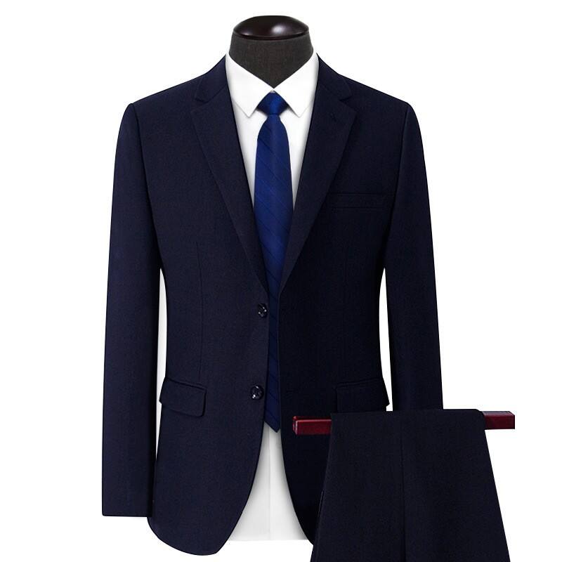 High quality slim Fit stripe men suit 2 piece business wedding custom mens suit details