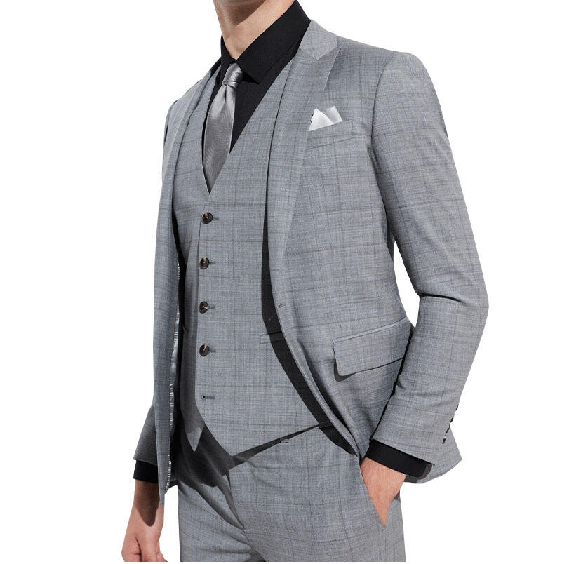 Costume d'affaires à carreaux pour hommes, 2024 pièces, coupe cintrée, personnalisé, Blazer pour fabrication de mariage, 3