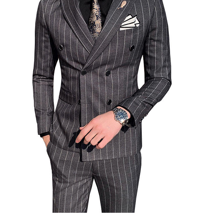 2024 Unique Design Men Suit Stripe Men's Blazer Slim Fit Wedding suit Prom custom mens suit details