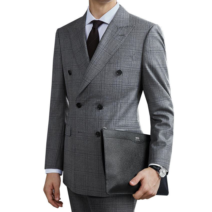 Hot selling style slim Fit men suit plaid blazer 2 piece custom men's suit business wedding suits manufacture