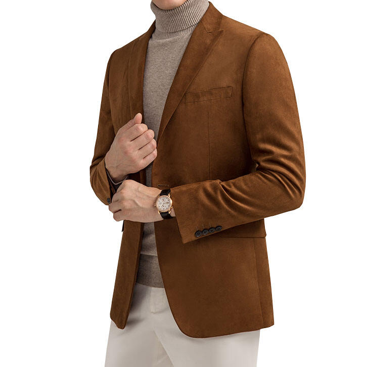 2024 Neie Stil helle Faarwen Suede Casual Männer Kostüm & Blazer Business Slim Fit Benotzerdefinéiert Männer Kostüm Detailer