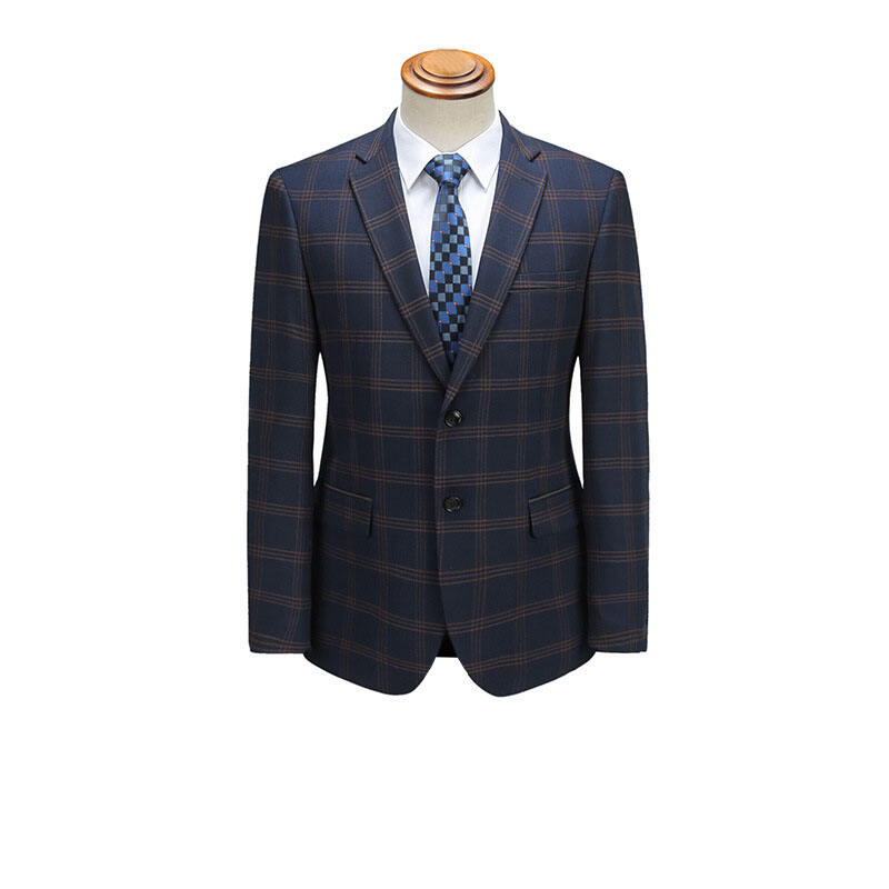 2024 Fashion Plaid Men Suit Formal Business Jacket Slim Fit Wedding Coat  custom mens suit supplier