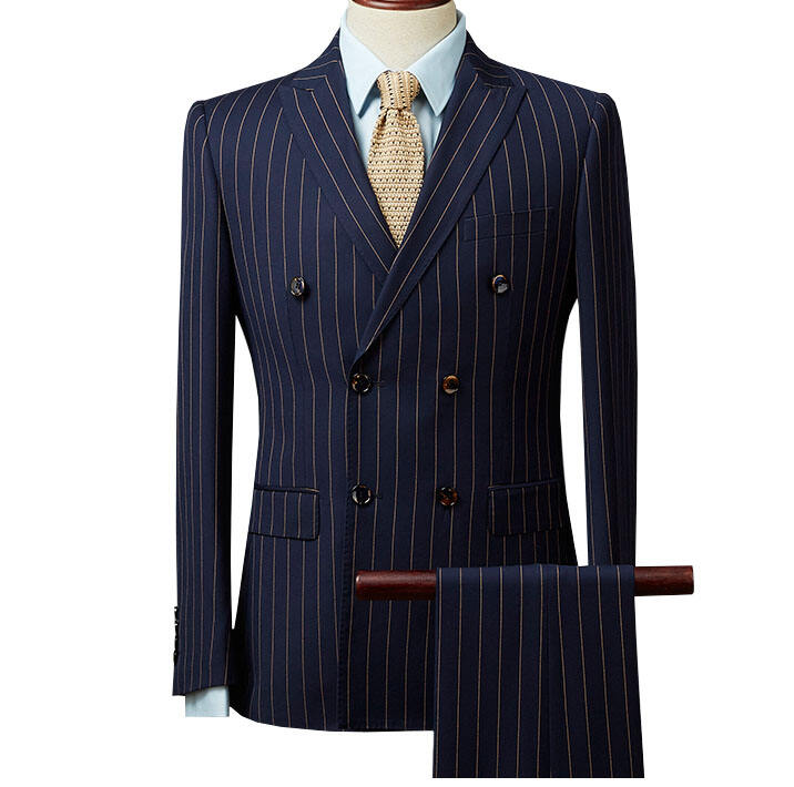 2024 Hot style Business Striped Men suit Slim Fit weddings jacket para sa custom mens suit factory