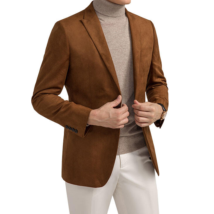 2024 Neie Stil helle Faarwen Suede Casual Männer Kostüm & Blazer Business Slim Fit Benotzerdefinéiert Männer Kostüm Detailer