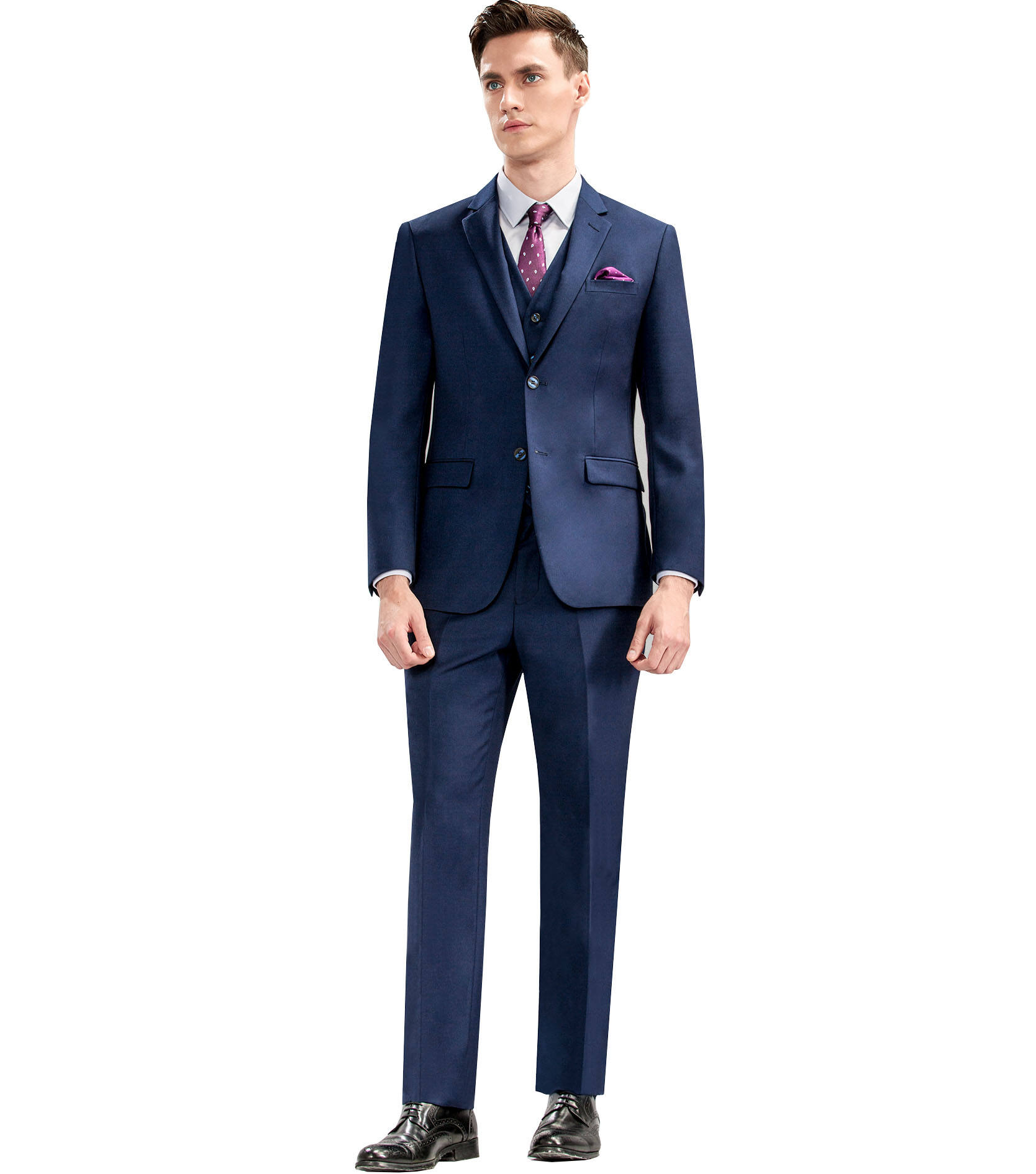 2024 Men Suit business wedding slim fit solid gentleman 3 pieces coat formal custom mens suit supplier