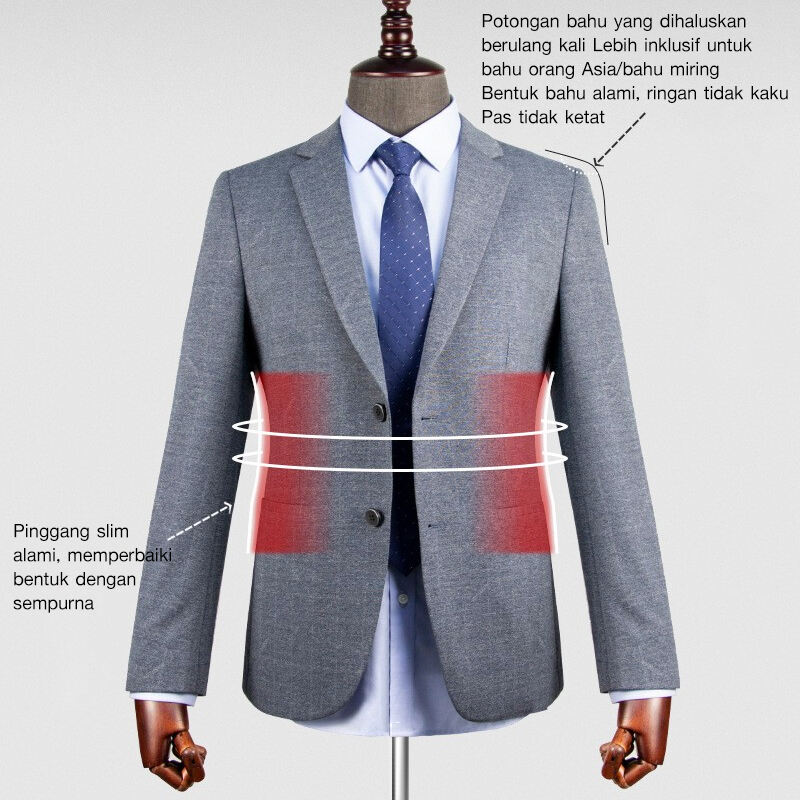 2024 Bag-ong fashion high-end men's komportable breathable suit grey anti-pilling classic suit paghimo