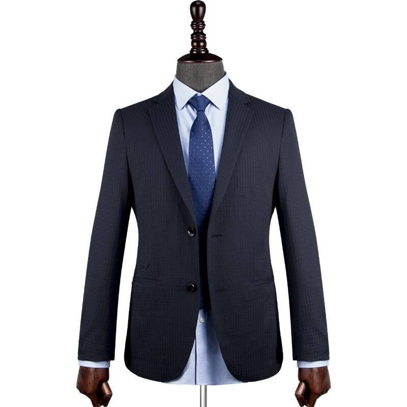 High quality slim Fit stripe men suit 2 piece business wedding custom mens suit supplier