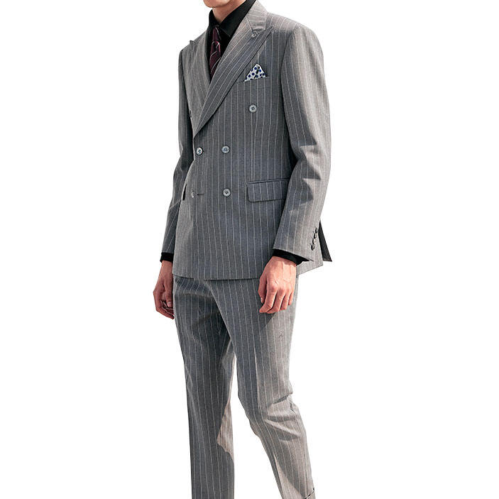 2024 Hot style double breasted classic men suit Striped light color slim fit custom mens suit factory