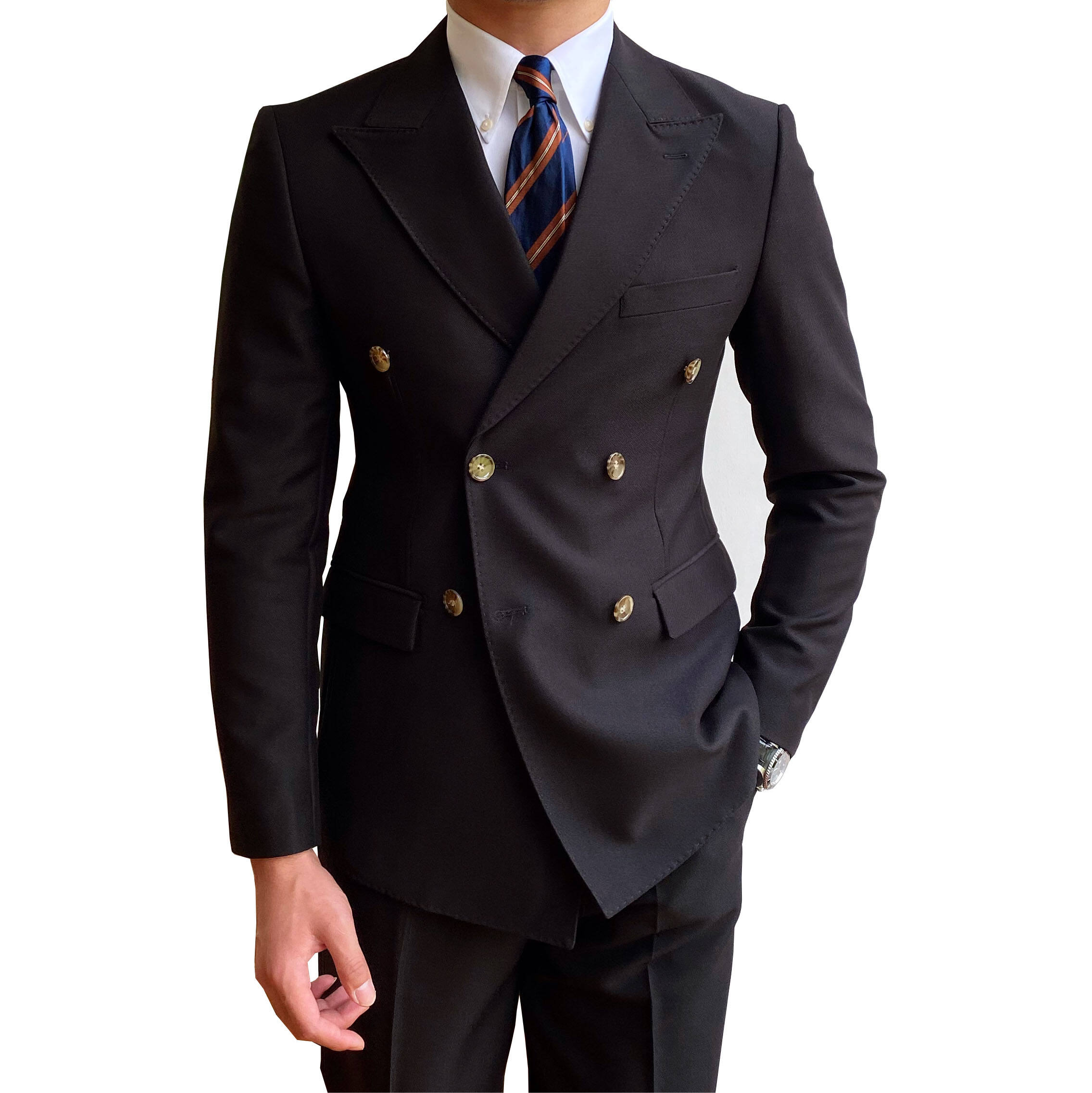 2024 Factory price soild color men suit double breasted classic blazer & jacket slim fit custom men's suit manufacture