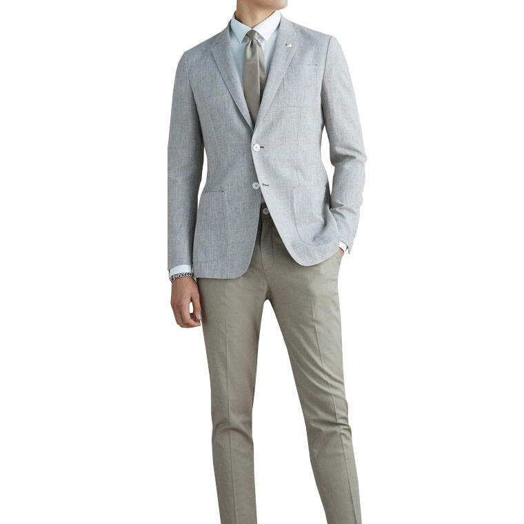 2024 Hot style Linen blazer& jacket Slim fit men suit business custom mens suit supplier