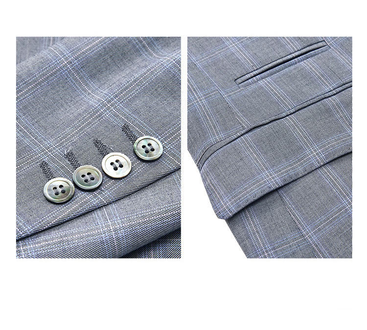 2024 Hot style single-breasted 3 pieces plaid men suit business custom men's suit manufacture