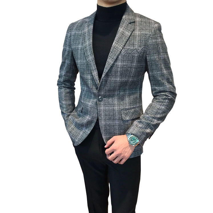 2024 Hot sale men's jacket plaid casual suit men suit Wedding custom men suit details