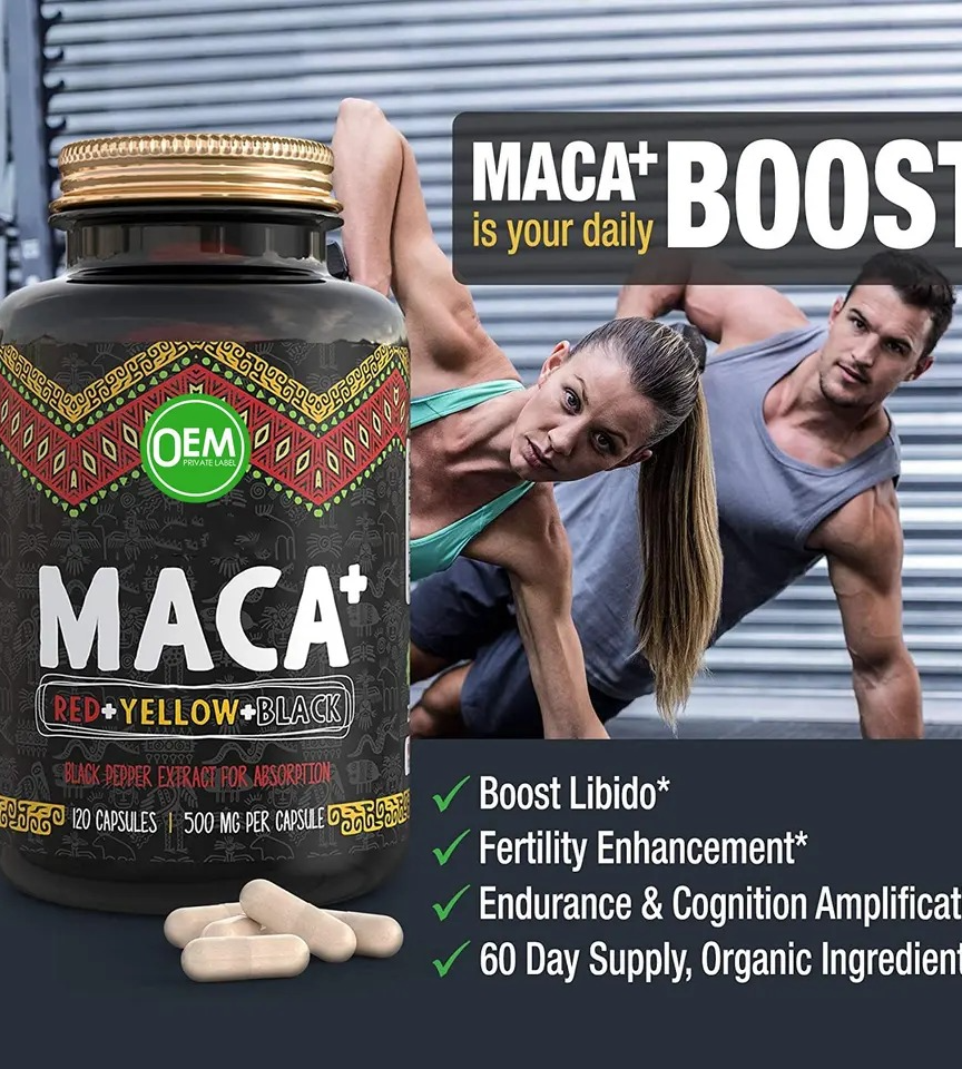 Natural Maca Root Capsules - Boost Energy & Improve Mood