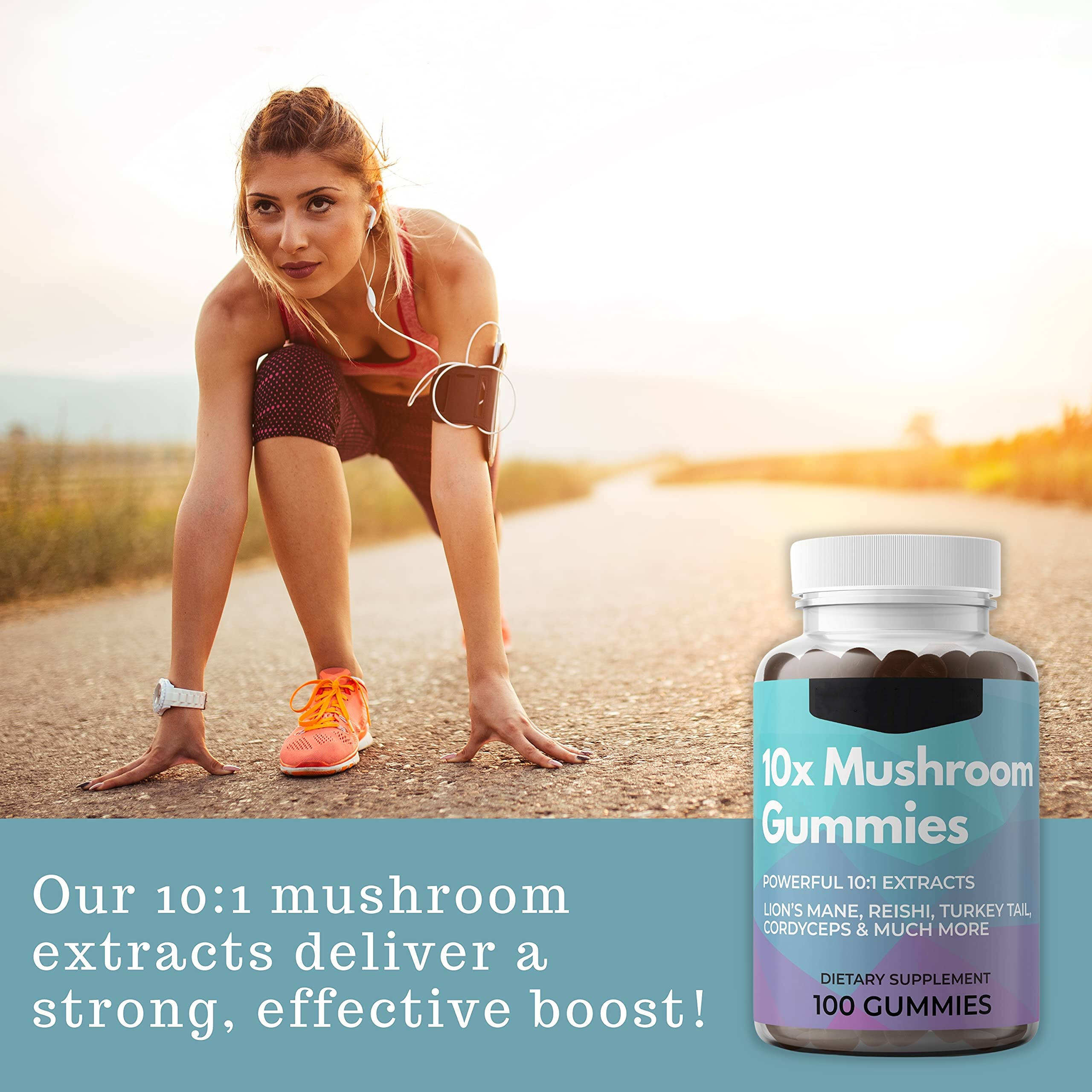 Oem Vegan Cordyceps Reishi & Lions Mane Mushroom Gummies  Nootropic Brain Supplement For Women factory