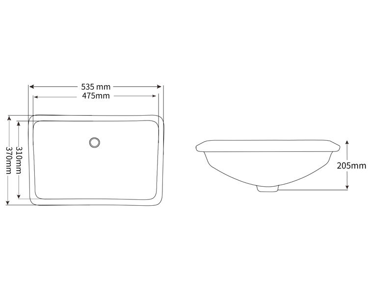 ce ceramic sanitary ware cupc countertop mounted under counter basin details