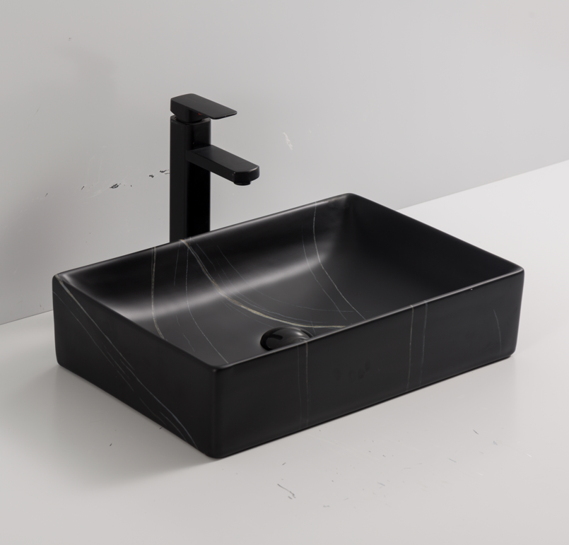 unique modern square marble ceramic sink counter top bathroom wash basin details