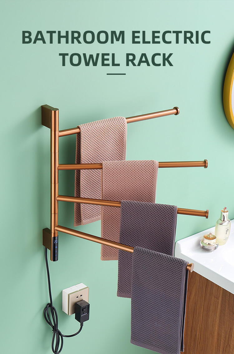 round tube single bar electric towel rail heated towel rack for bathroom factory