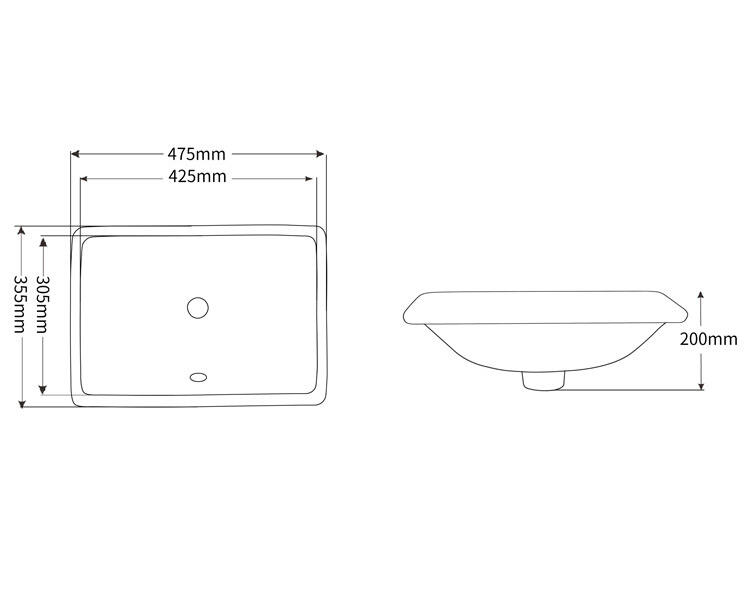 CUPC Wholesale Undermount Basin Ceramic Sanitary Ware Product Bathroom Sinks details