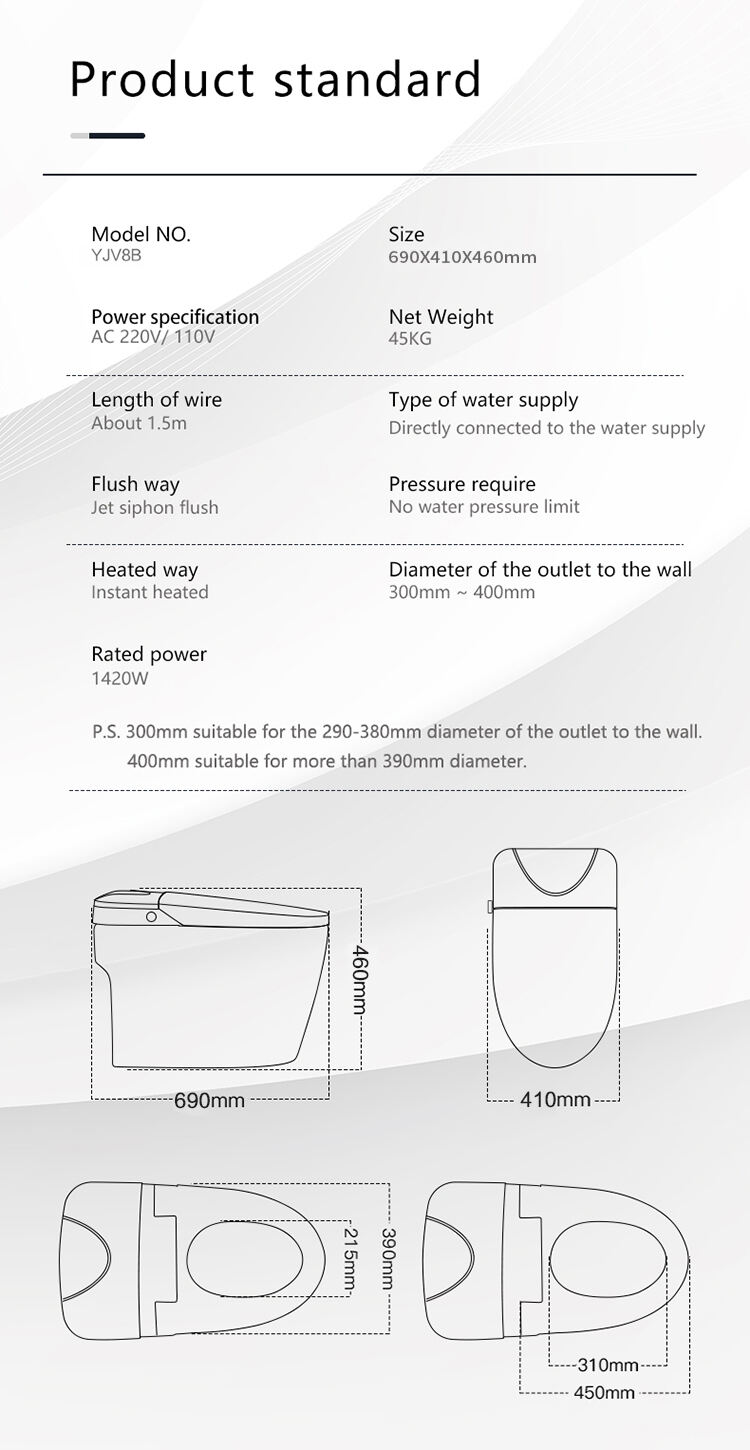 Full Function High-end Facilities WC Commode Sanitary Wares Smart Seat Ceramic Intelligent Toilet factory