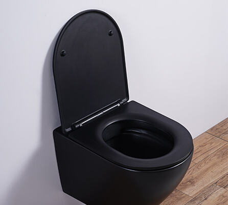 factory Watermark Rimless Water Saving Sanitary Ware Water Closet Seat Bowl Matte Black WC Ceramic Wall Hung Toilet supplier