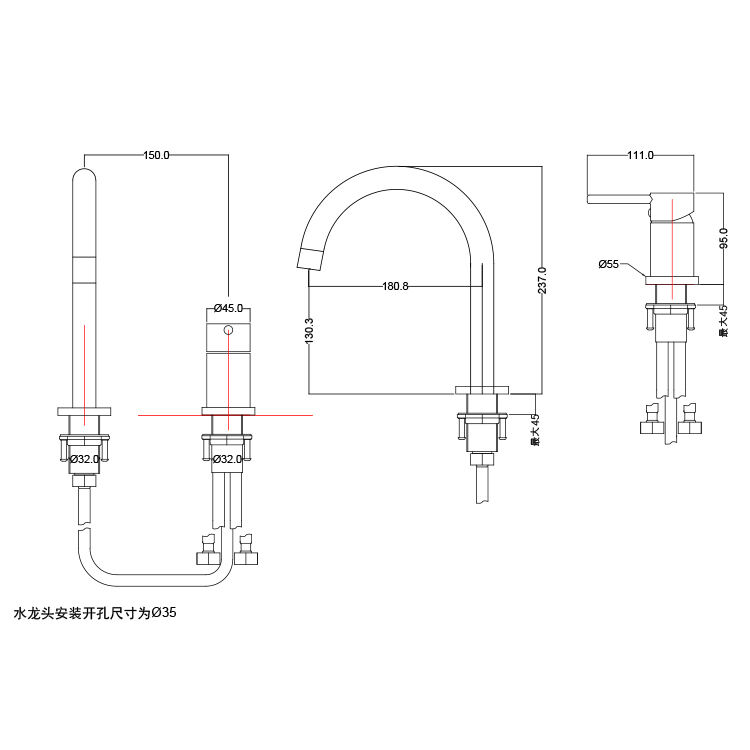 modern faucet bathroom taps basin mixer sink with hidden faucet manufacture