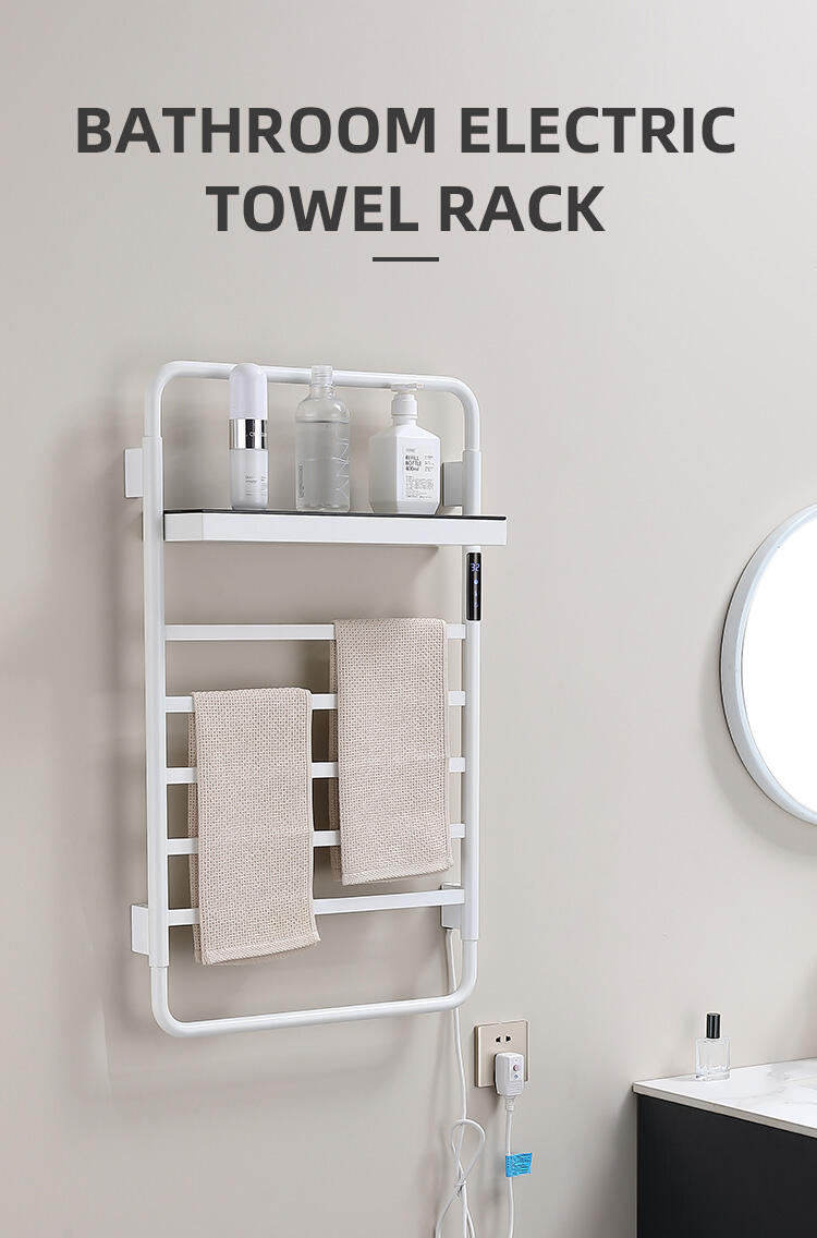 Bath Dryer Heated Towel Rail Bathroom Accessories Electric Smart Towel Warmer Rack With Timer Wall Mounted factory