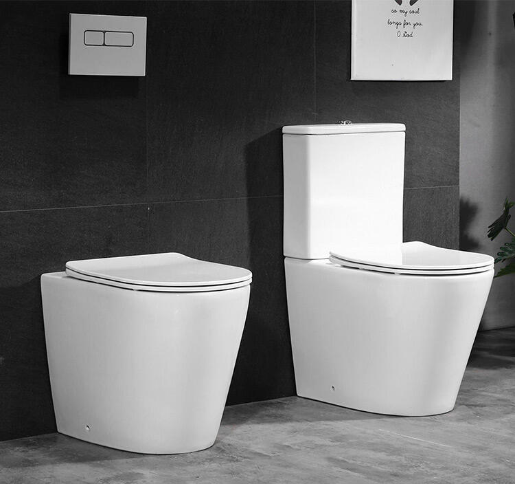 Wholesale Factory Watermark newest useful Commode Ceramic UF Seat Rimless Two Piece Toilet details