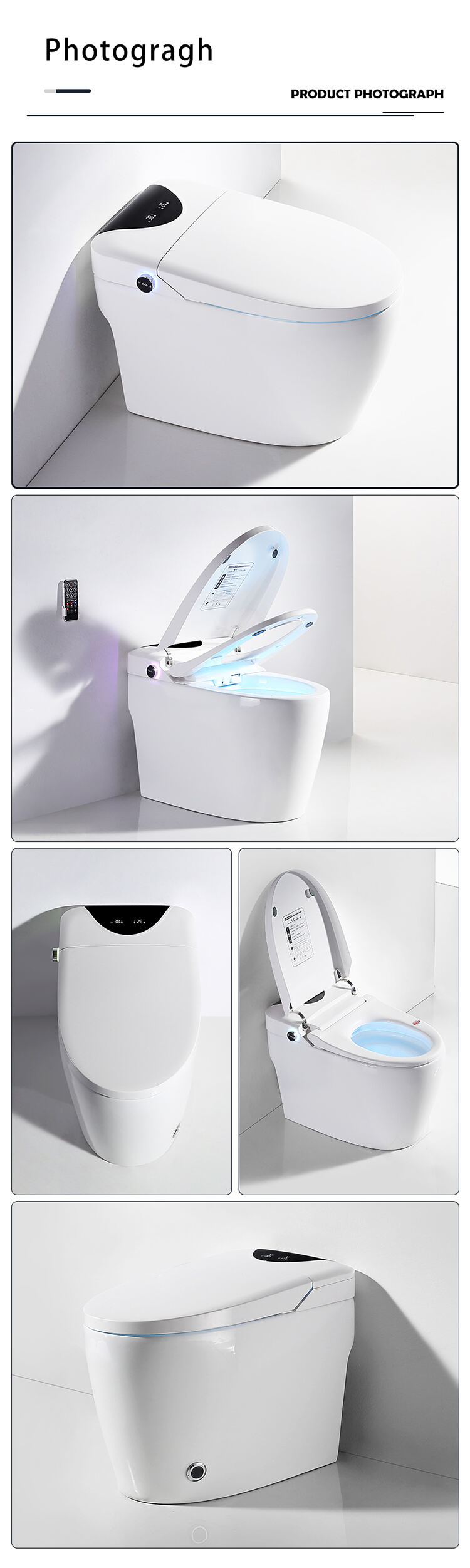 Full Function High-end Facilities WC Commode Sanitary Wares Smart Seat Ceramic Intelligent Toilet factory