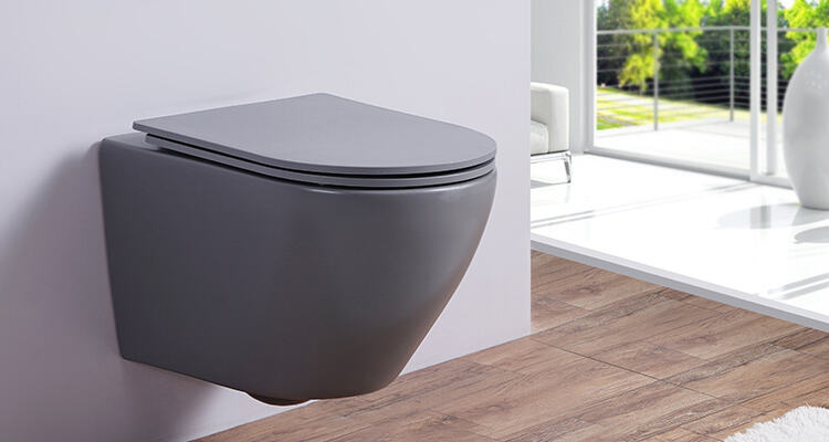 factory Rimless Wall Mounted Commode Bowl Seat Ceramic Wall Hung Inodoro Toilet in Glaze Grey supplier